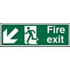 Fire Exit Sign Down Left Arrow Aluminium 10 x 30 cm