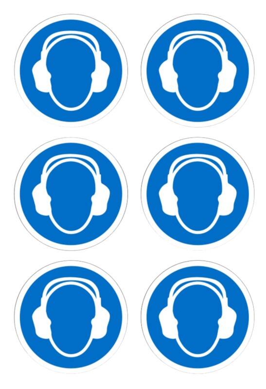 Mandatory Sign Ear Protection Adhesive Plastic