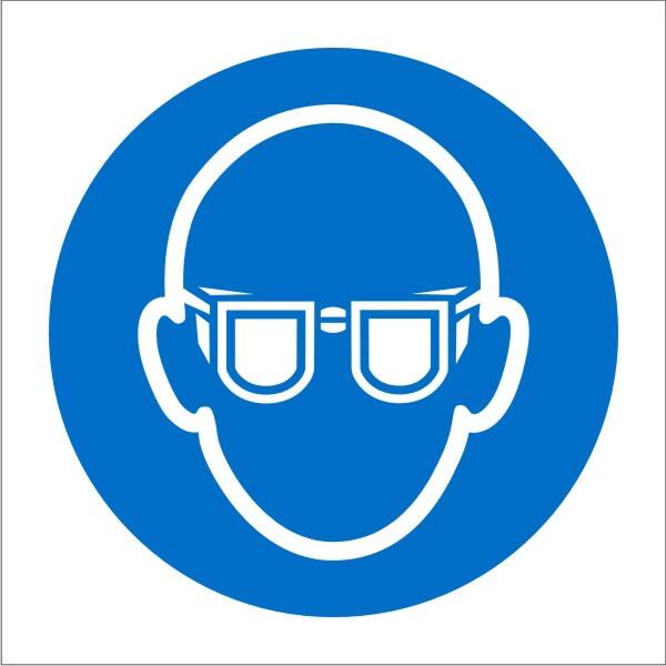 Mandatory Sign Eye Protection Adhesive Plastic 20 x 20 cm
