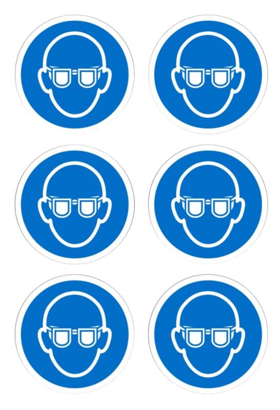 Mandatory Sign Goggles Adhesive Plastic