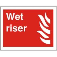 Fire Sign Wet Riser Self Adhesive Plastic 20 x 30 cm