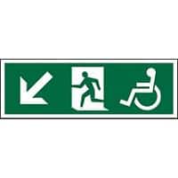 Fire Exit Sign Wheel Chair with Right Arrow Acrylic 15 x 45 cm