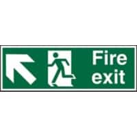 Fire Exit Sign Up Left Arrow Adhesive Acrylic 10 x 30 cm