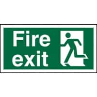 Fire Exit Sign Left Arrow Adhesive Aluminium 10 x 20 cm