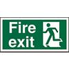 Fire Exit Sign Left Arrow Plastic Green 10 x 20 cm