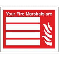 Exit Sign Fire Marshalls Vinyl Red, White 15 x 20 cm