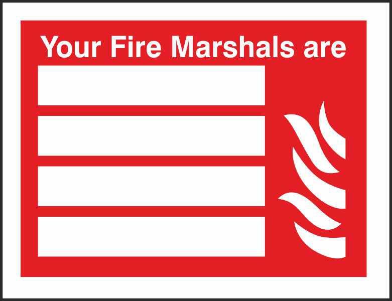 Safety Sign Fire Marshals Adhesive Plastic 20 x 30 cm