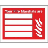 Safety Sign Fire Marshals Adhesive Plastic 20 x 30 cm
