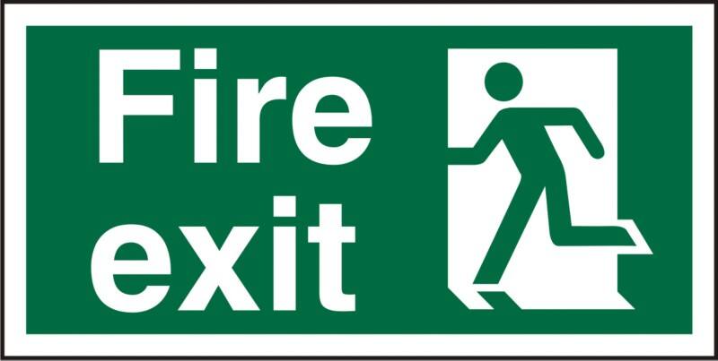 Fire Exit Sign Left Arrow Adhesive Vinyl 15 x 30 cm