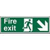 Fire Exit Sign Down Right Arrow Aluminium 10 x 30 cm