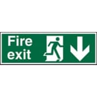 Fire Exit Sign Down Arrow Adhesive Vinyl 15 x 45 cm
