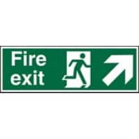 Fire Exit Sign Up Right Arrow Aluminium 10 x 30 cm