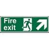 Fire Exit Sign Up Right Arrow Plastic Green 10 x 30 cm