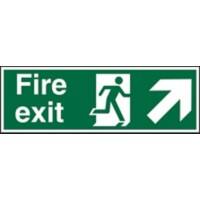 Fire Exit Sign with Up Right Arrow Vinyl 10 x 30 cm