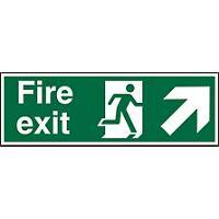 Fire Exit Sign Up Man Running with Right Arrow Self Adhesive Acrylic Green 10 x 30 cm