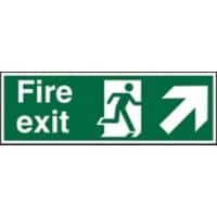 Fire Exit Sign Up Right Arrow Adhesive Acrylic 10 x 30 cm