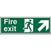 Fire Exit Sign with Up Right Arrow Vinyl 15 x 45 cm