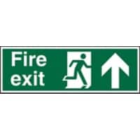 Fire Exit Sign with Up Arrow Self Adhesive Acrylic 10 x 30 cm