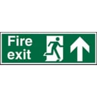 Fire Exit Sign with Up Arrow Self Adhesive Acrylic Green 10 x 30 cm