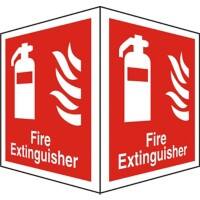 Fire Extinguisher Sign Self Adhesive Plastic Red, White 20 x 15 cm