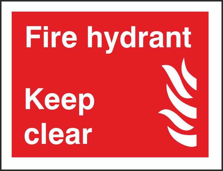 Fire Information Sign Hydrant Adhesive Vinyl 20 x 30 cm