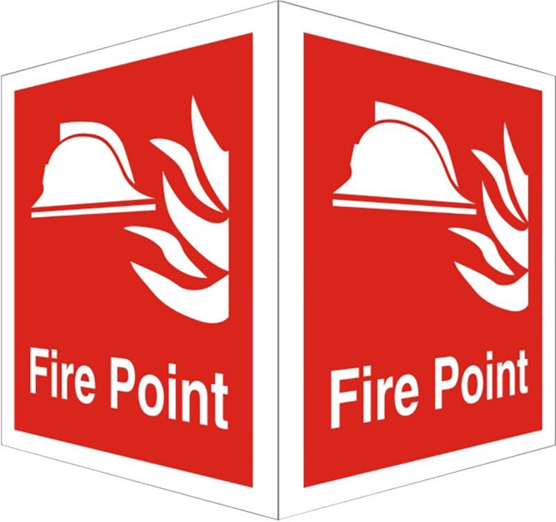 Fire Information Sign Fire Point Adhesive Plastic 20 x 15 cm