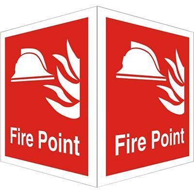 Fire Point Sign Self Adhesive Plastic Assorted Red, White 20 x 15 cm