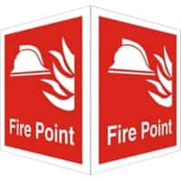 Fire Point Sign Self Adhesive Plastic Assorted Red, White 20 x 15 cm