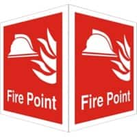 Fire Information Sign Fire Point Adhesive Plastic 20 x 15 cm