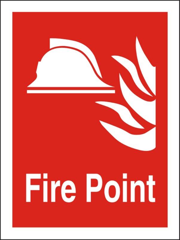 Fire Information Sign Fire Point Adhesive Vinyl 20 x 15 cm