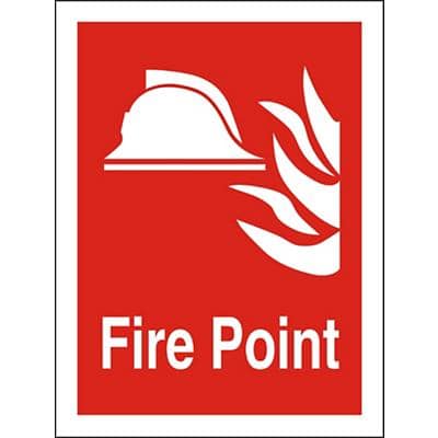 Fire Point Sign Self Adhesive Plastic Assorted 30 x 20 cm
