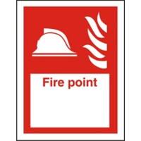 Fire Information Sign Fire Point Adhesive Plastic 30 x 20 cm