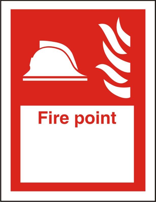 Fire Information Sign Fire Point Adhesive Vinyl 30 x 20 cm