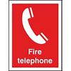 Fire Sign Telephone Plastic 20 x 15 cm