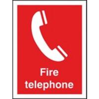 Fire Information Sign Fire Telephone Adhesive Vinyl 20 x 15 cm