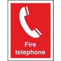 Fire Sign Telephone Vinyl Red, White 20 x 15 cm