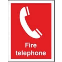 Fire Information Sign Fire Telephone Adhesive Plastic 30 x 20 cm