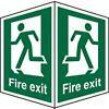 Fire Procedure Sign Fire Exit Self-adhesive Plastic 15 x 20 cm