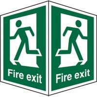 Fire Procedure Sign Fire Exit Self-adhesive Plastic 15 x 20 cm