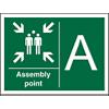 First Aid Sign Assembly point A Self-adhesive Vinyl 30 x 20 cm