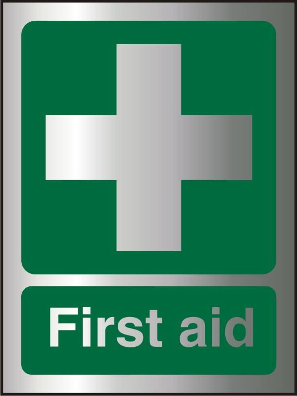 First Aid Sign First Aid Adhesive Aluminium 20 x 15 cm