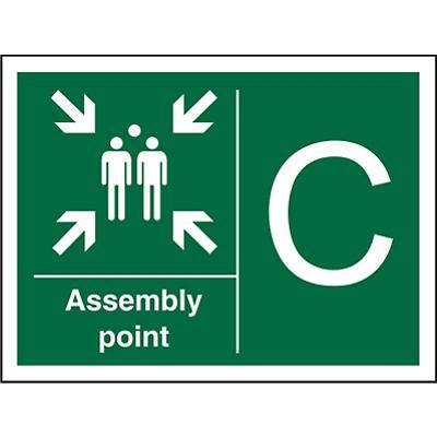 First Aid Sign Assembly Point C Self-adhesive Plastic 30 x 20 cm
