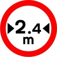 Road Sign 2.4m Width Wall Mounted ACM (Aluminium Composite Material) 45 x 45 cm