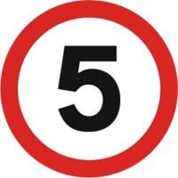 Road Sign 5 Mph Wall Mounted ACM (Aluminium Composite Material) 45 x 45 cm