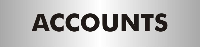 Sign Accounts Adhesive Acrylic 4.5 x 19 cm