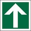 Fire Exit Sign Up Arrow Plastic Green, White 10 x 10 cm