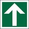 Fire Exit Sign Up Arrow Plastic Green, White 15 x 15 cm