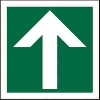 Fire Exit Sign Up Arrow Adhesive Plastic 20 x 20 cm