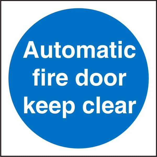 Mandatory Sign Fire Door Adhesive Plastic 20 x 20 cm