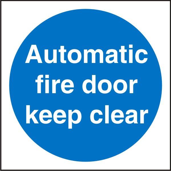 Mandatory Sign Fire Door Keep Clear Adhesive Vinyl 20 x 20 cm